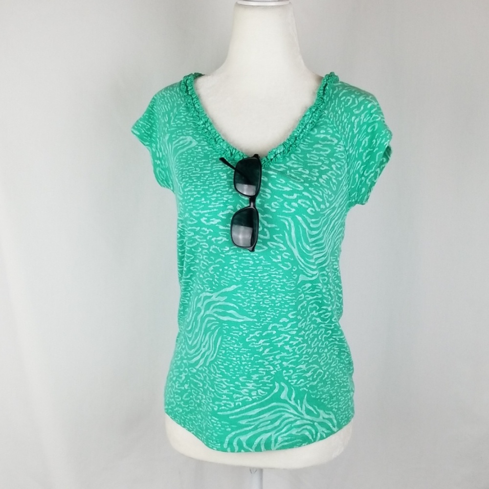 Fresh Produce Green & White Shirt